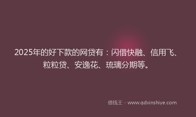 2025年的好下款的网贷有：闪借快融、信用飞、粒粒贷、安逸花、琉璃分期等。