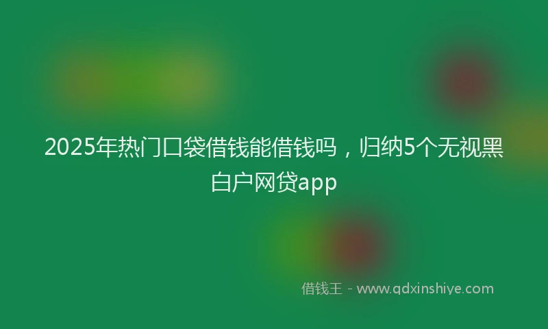 2025年热门口袋借钱能借钱吗，归纳5个无视黑白户网贷app