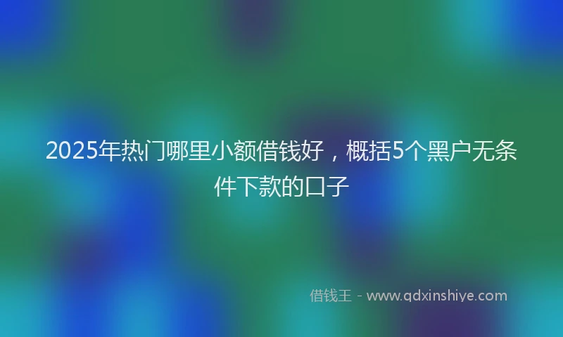 2025年热门哪里小额借钱好，概括5个黑户无条件下款的口子
