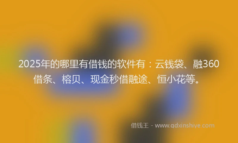 2025年的哪里有借钱的软件有：云钱袋、融360借条、榕贝、现金秒借融途、恒小花等。