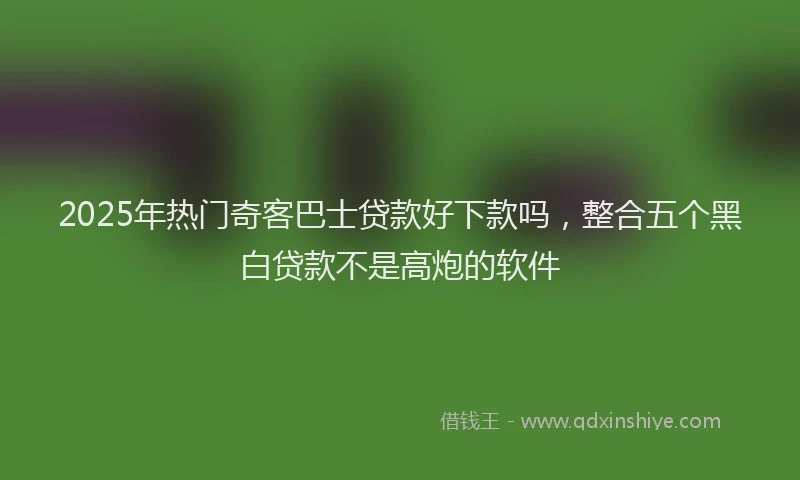 2025年热门奇客巴士贷款好下款吗，整合五个黑白贷款不是高炮的软件