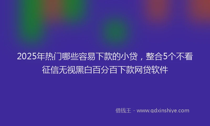 2025年热门哪些容易下款的小贷，整合5个不看征信无视黑白百分百下款网贷软件