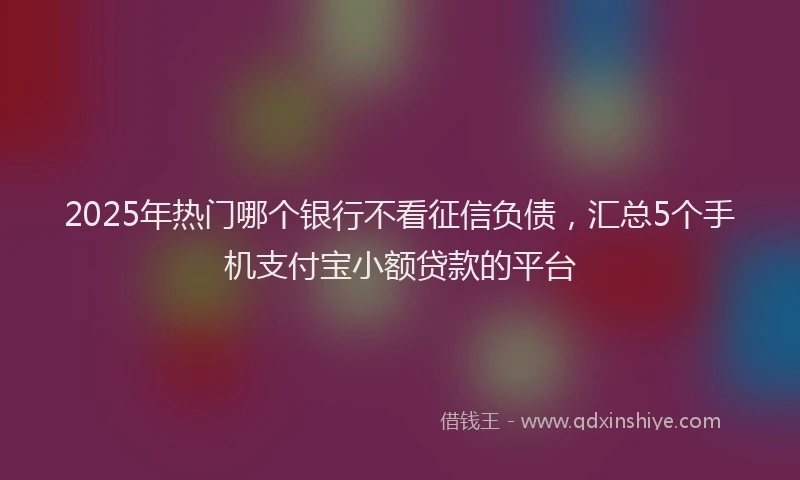 2025年热门哪个银行不看征信负债，汇总5个手机支付宝小额贷款的平台