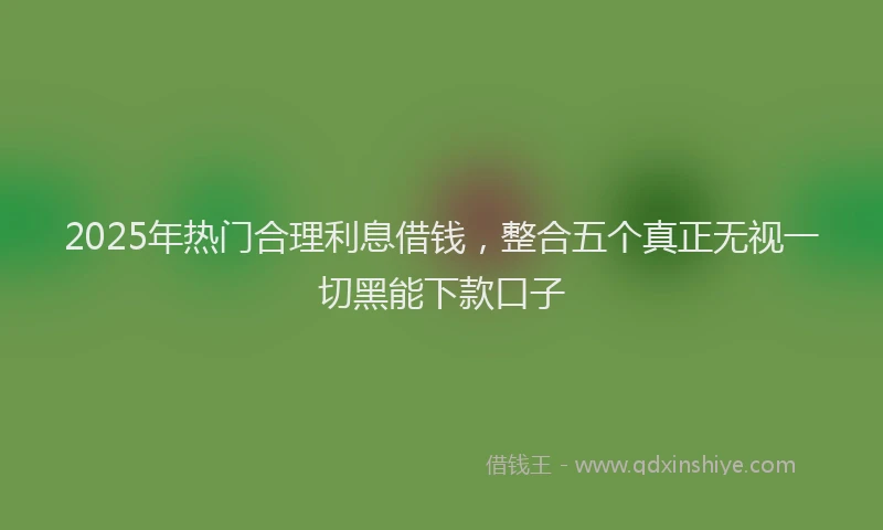 2025年热门合理利息借钱，整合五个真正无视一切黑能下款口子