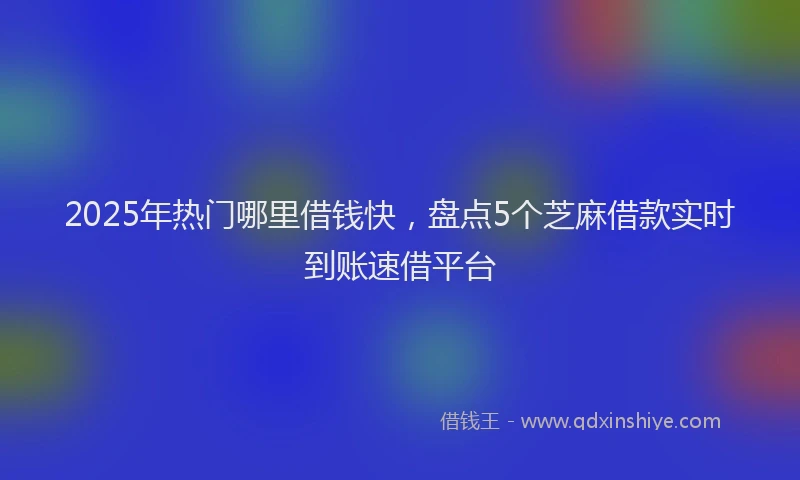 2025年热门哪里借钱快，盘点5个芝麻借款实时到账速借平台
