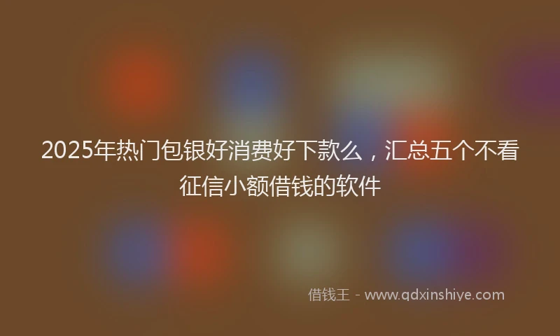 2025年热门包银好消费好下款么，汇总五个不看征信小额借钱的软件