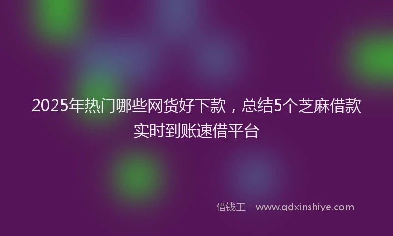 2025年热门哪些网货好下款，总结5个芝麻借款实时到账速借平台
