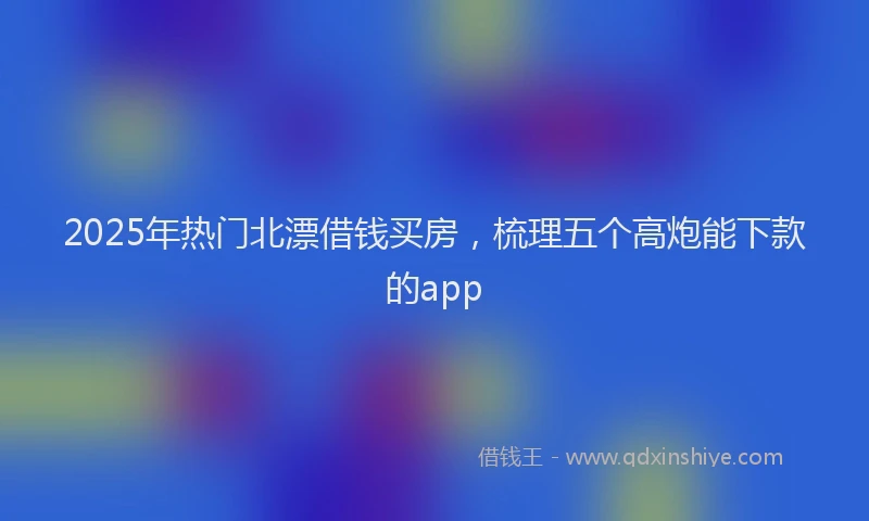 2025年热门北漂借钱买房，梳理五个高炮能下款的app