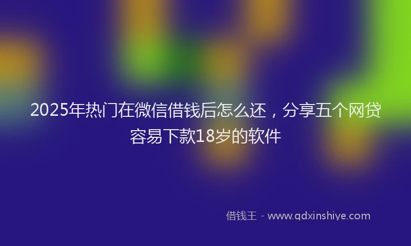 2025年热门在微信借钱后怎么还，分享五个网贷容易下款18岁的软件