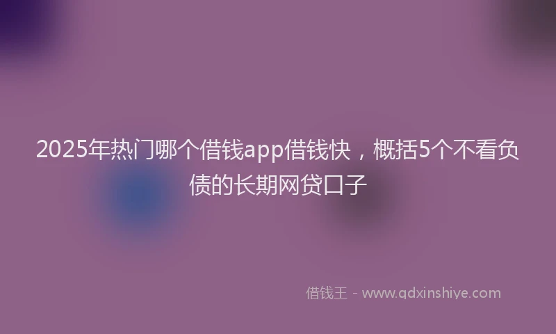 2025年热门哪个借钱app借钱快，概括5个不看负债的长期网贷口子