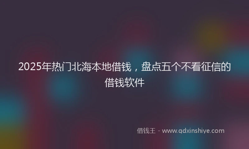 2025年热门北海本地借钱，盘点五个不看征信的借钱软件