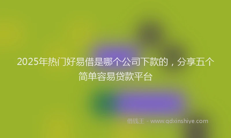 2025年热门好易借是哪个公司下款的，分享五个简单容易贷款平台