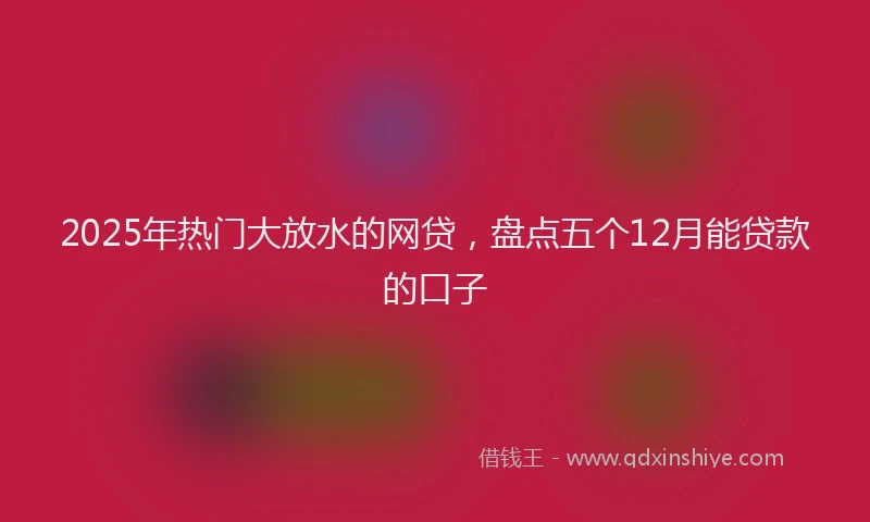 2025年热门大放水的网贷，盘点五个12月能贷款的口子