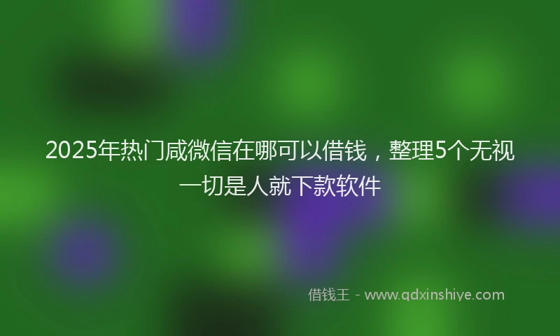 2025年热门咸微信在哪可以借钱，整理5个无视一切是人就下款软件
