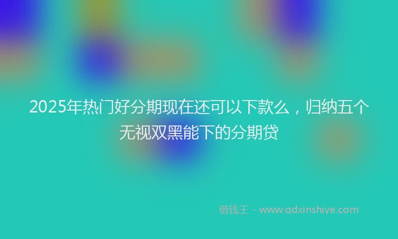2025年热门好分期现在还可以下款么，归纳五个无视双黑能下的分期贷