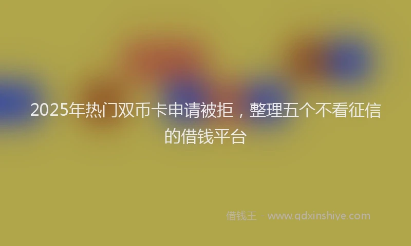 2025年热门双币卡申请被拒，整理五个不看征信的借钱平台
