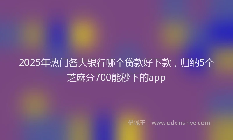 2025年热门各大银行哪个贷款好下款，归纳5个芝麻分700能秒下的app