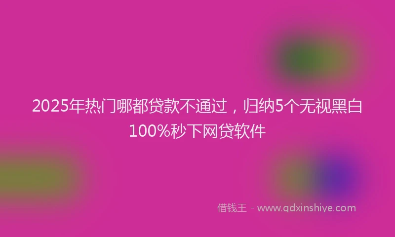 2025年热门哪都贷款不通过，归纳5个无视黑白100%秒下网贷软件