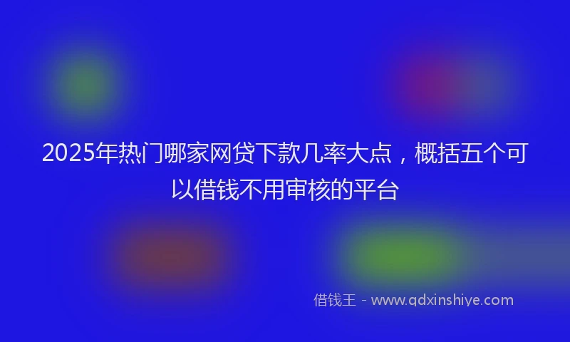 2025年热门哪家网贷下款几率大点，概括五个可以借钱不用审核的平台
