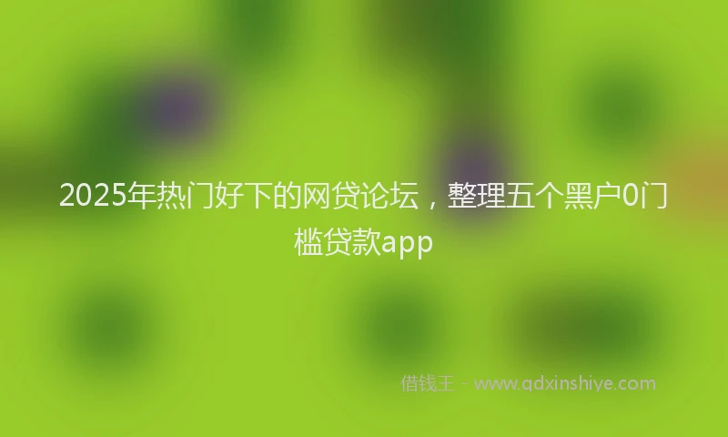 2025年热门好下的网贷论坛，整理五个黑户0门槛贷款app