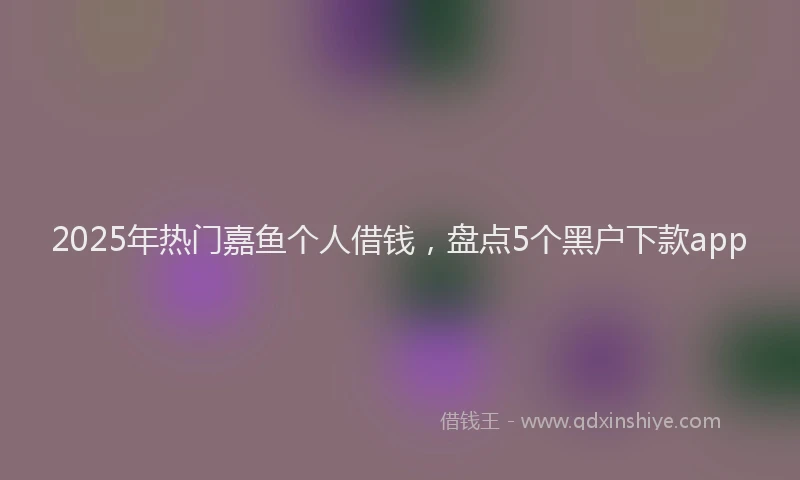 2025年热门嘉鱼个人借钱，盘点5个黑户下款app