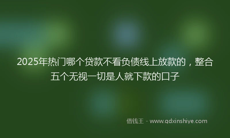2025年热门哪个贷款不看负债线上放款的，整合五个无视一切是人就下款的口子