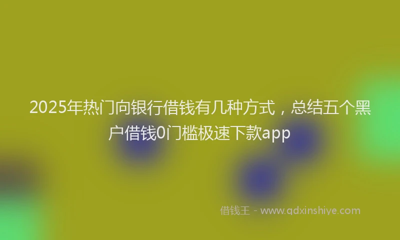 2025年热门向银行借钱有几种方式，总结五个黑户借钱0门槛极速下款app