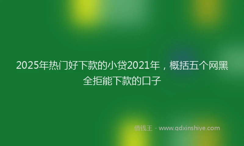 2025年热门好下款的小贷2021年，概括五个网黑全拒能下款的口子