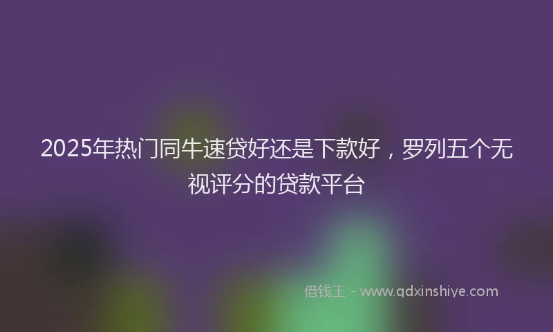 2025年热门同牛速贷好还是下款好，罗列五个无视评分的贷款平台