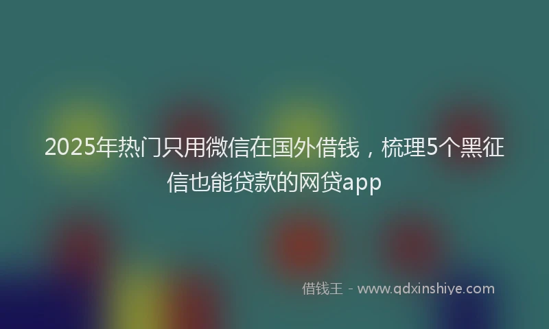 2025年热门只用微信在国外借钱，梳理5个黑征信也能贷款的网贷app
