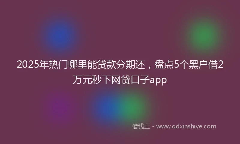 2025年热门哪里能贷款分期还，盘点5个黑户借2万元秒下网贷口子app