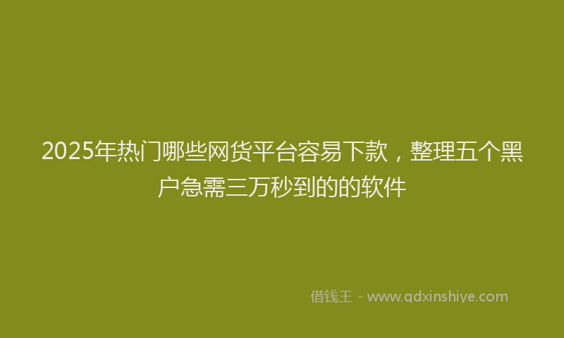 2025年热门哪些网货平台容易下款，整理五个黑户急需三万秒到的的软件