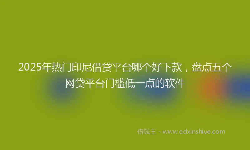 2025年热门印尼借贷平台哪个好下款，盘点五个网贷平台门槛低一点的软件