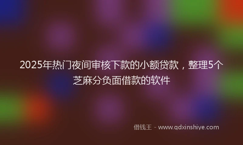 2025年热门夜间审核下款的小额贷款，整理5个芝麻分负面借款的软件