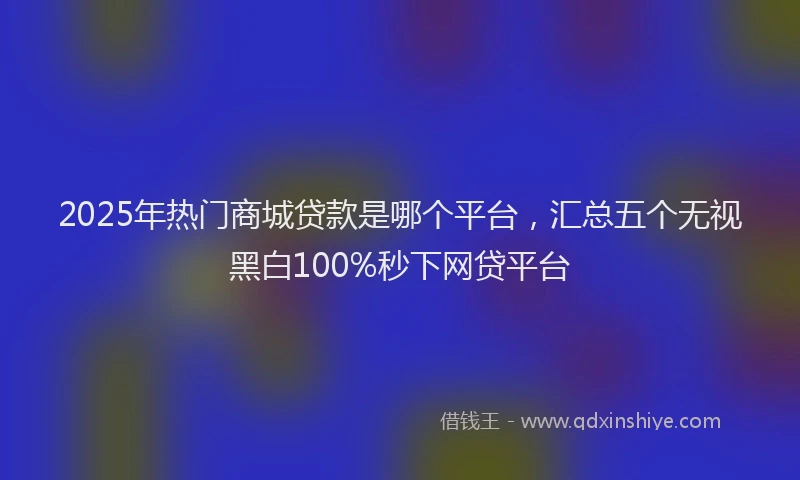 2025年热门商城贷款是哪个平台，汇总五个无视黑白100%秒下网贷平台
