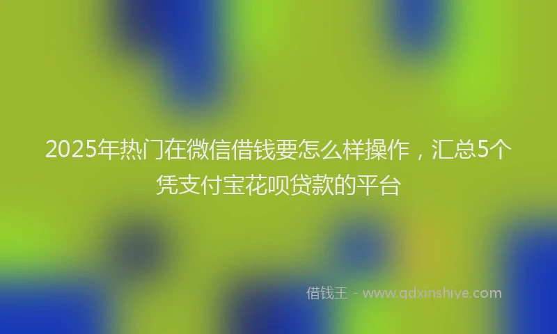 2025年热门在微信借钱要怎么样操作，汇总5个凭支付宝花呗贷款的平台