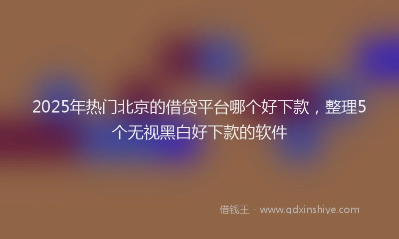 2025年热门北京的借贷平台哪个好下款，整理5个无视黑白好下款的软件