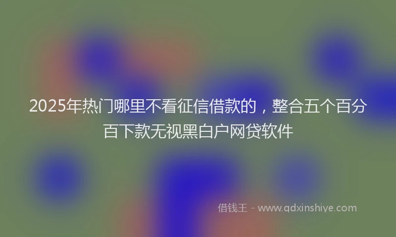 2025年热门哪里不看征信借款的，整合五个百分百下款无视黑白户网贷软件