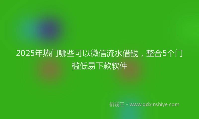 2025年热门哪些可以微信流水借钱，整合5个门槛低易下款软件