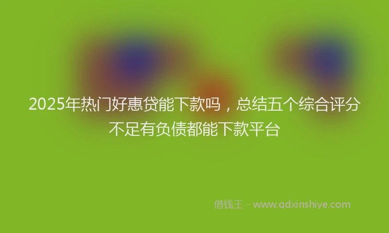 2025年热门好惠贷能下款吗，总结五个综合评分不足有负债都能下款平台