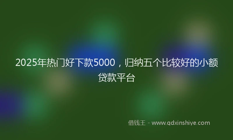 2025年热门好下款5000，归纳五个比较好的小额贷款平台
