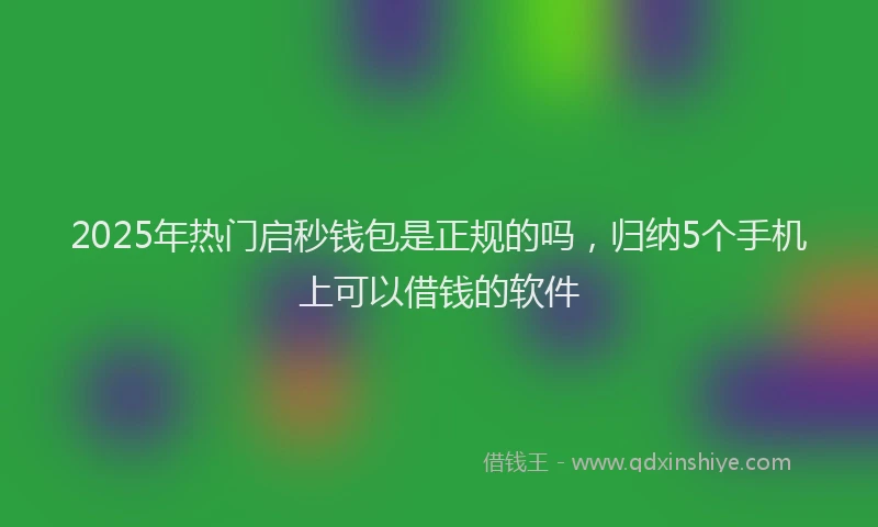2025年热门启秒钱包是正规的吗，归纳5个手机上可以借钱的软件