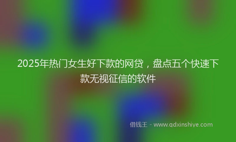 2025年热门女生好下款的网贷，盘点五个快速下款无视征信的软件