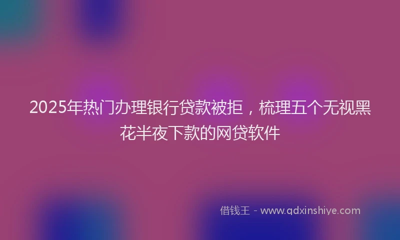 2025年热门办理银行贷款被拒，梳理五个无视黑花半夜下款的网贷软件
