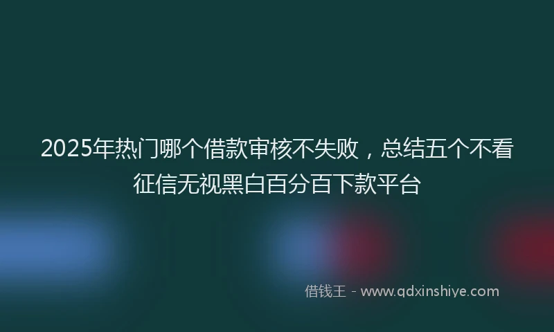 2025年热门哪个借款审核不失败，总结五个不看征信无视黑白百分百下款平台