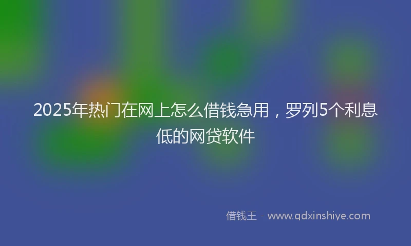 2025年热门在网上怎么借钱急用，罗列5个利息低的网贷软件