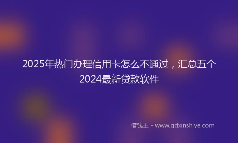 2025年热门办理信用卡怎么不通过，汇总五个2024最新贷款软件