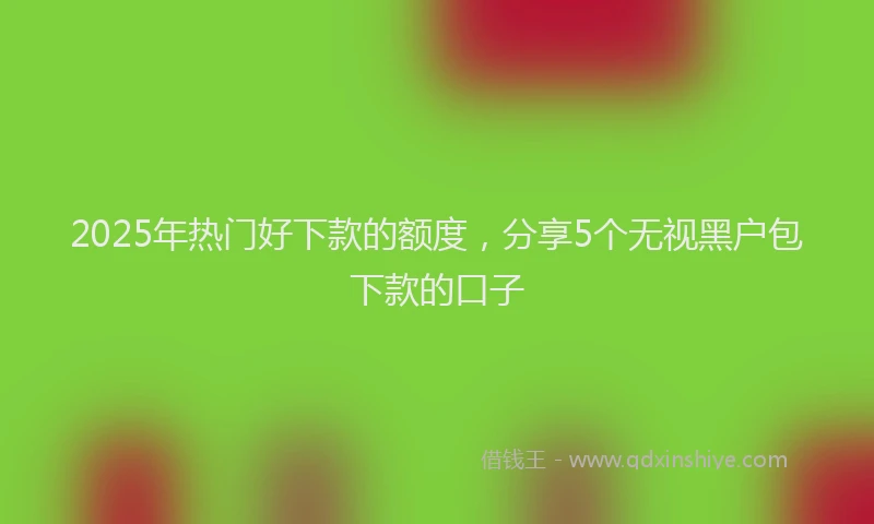 2025年热门好下款的额度，分享5个无视黑户包下款的口子