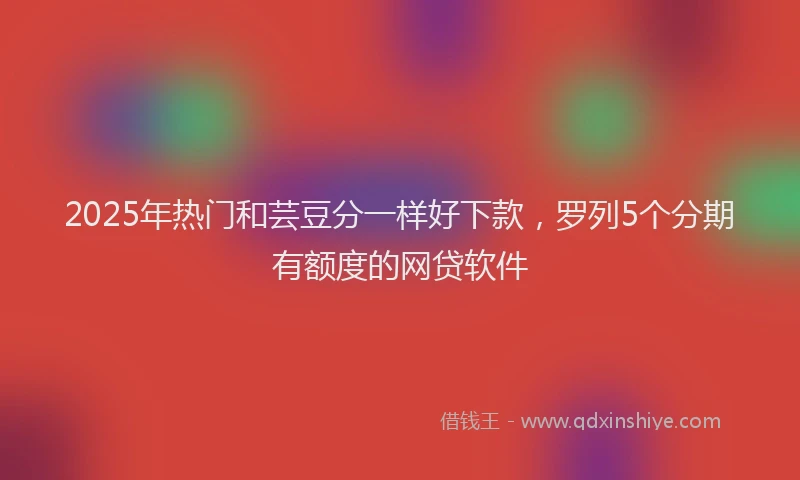 2025年热门和芸豆分一样好下款，罗列5个分期有额度的网贷软件