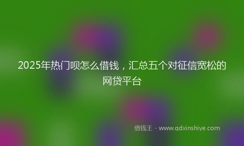 2025年热门呗怎么借钱，汇总五个对征信宽松的网贷平台